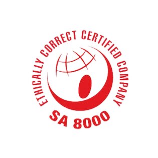Logo « Ethically Correct Certified Company SA 8000 » – certification pour une gestion d’entreprise éthiquement responsable. | © Social Accountability International (SAI)